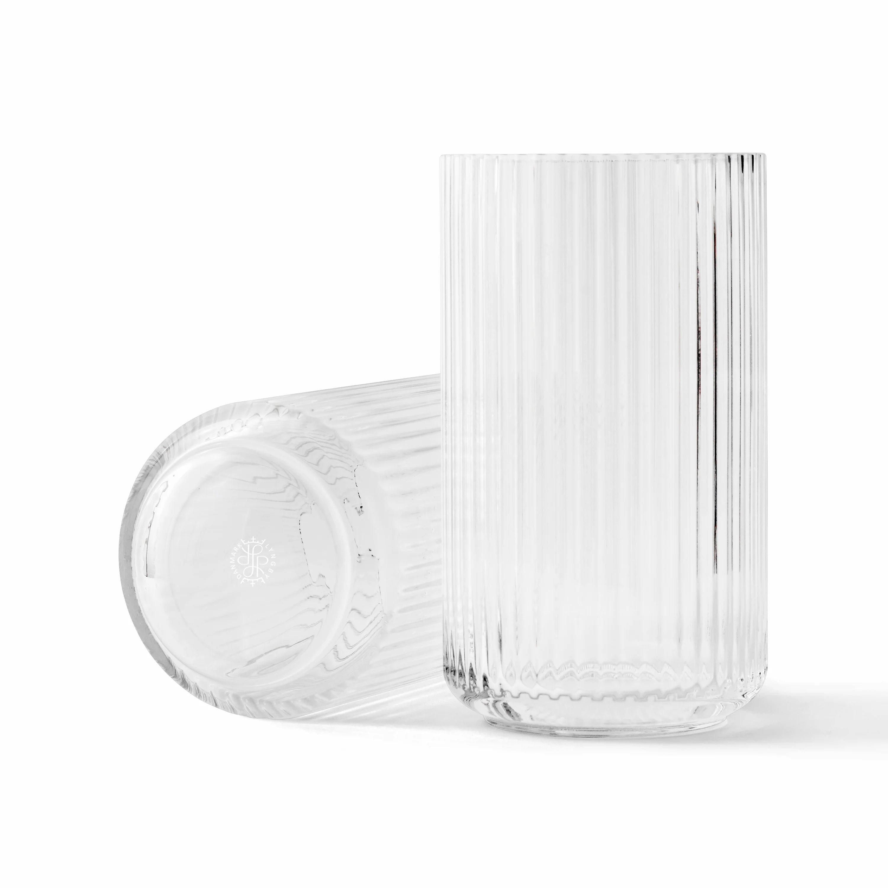 Mouth Blown Glass Vase 15" in Clear, from Lyngby Porcelaen