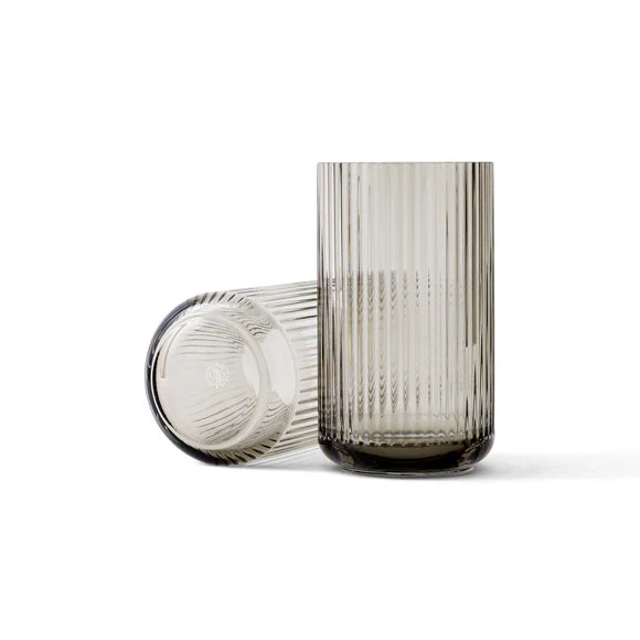 Mouth Blown Glass Vase 9.8" in Smoke, from Lyngby Porcelaen