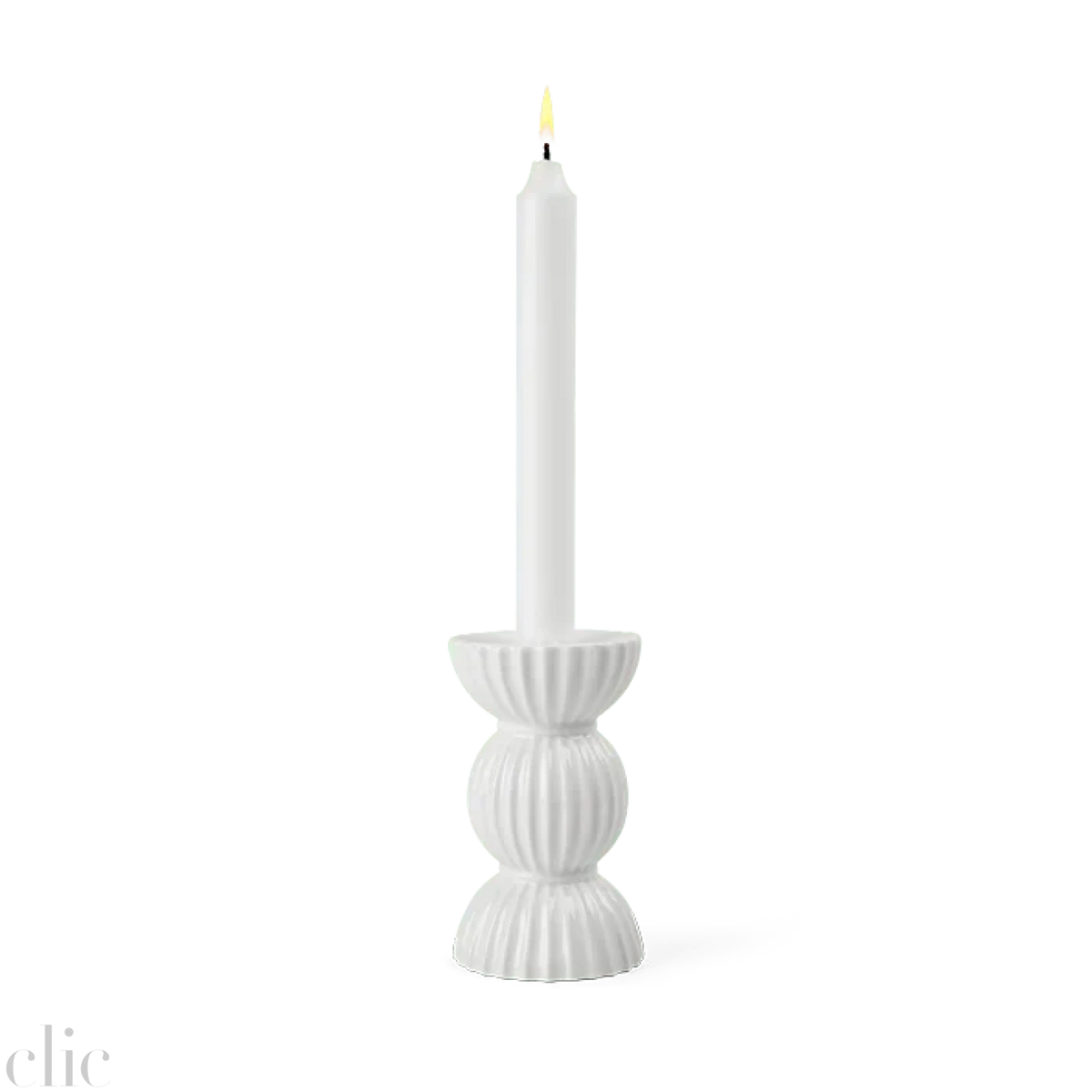 Large Tura Candleholder in White, from Lyngby Porcelaen
