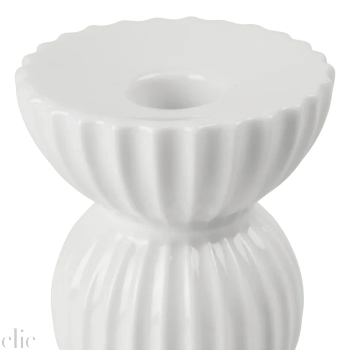 Large Tura Candleholder in White, from Lyngby Porcelaen