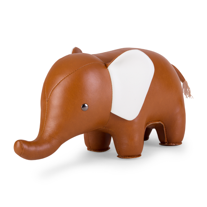 Elephant Bookend in Tan and White, from Zuny