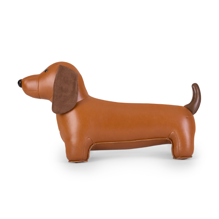 Teckel doorstop in Tan and Brown, from Zuny