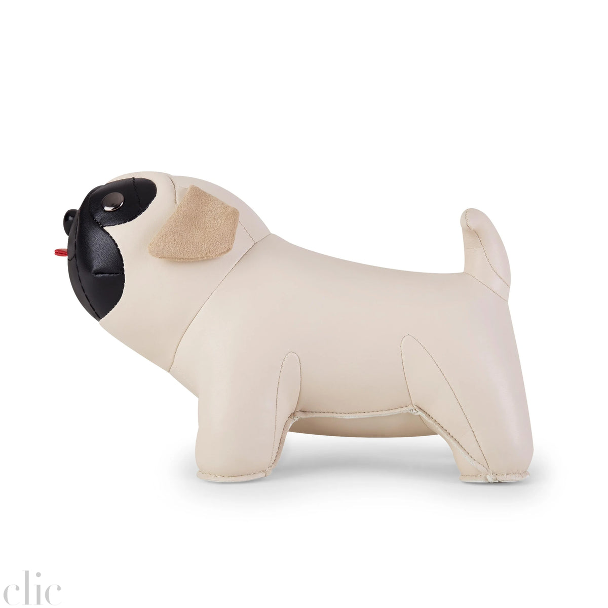 Pug Bookend in Wheat and Black