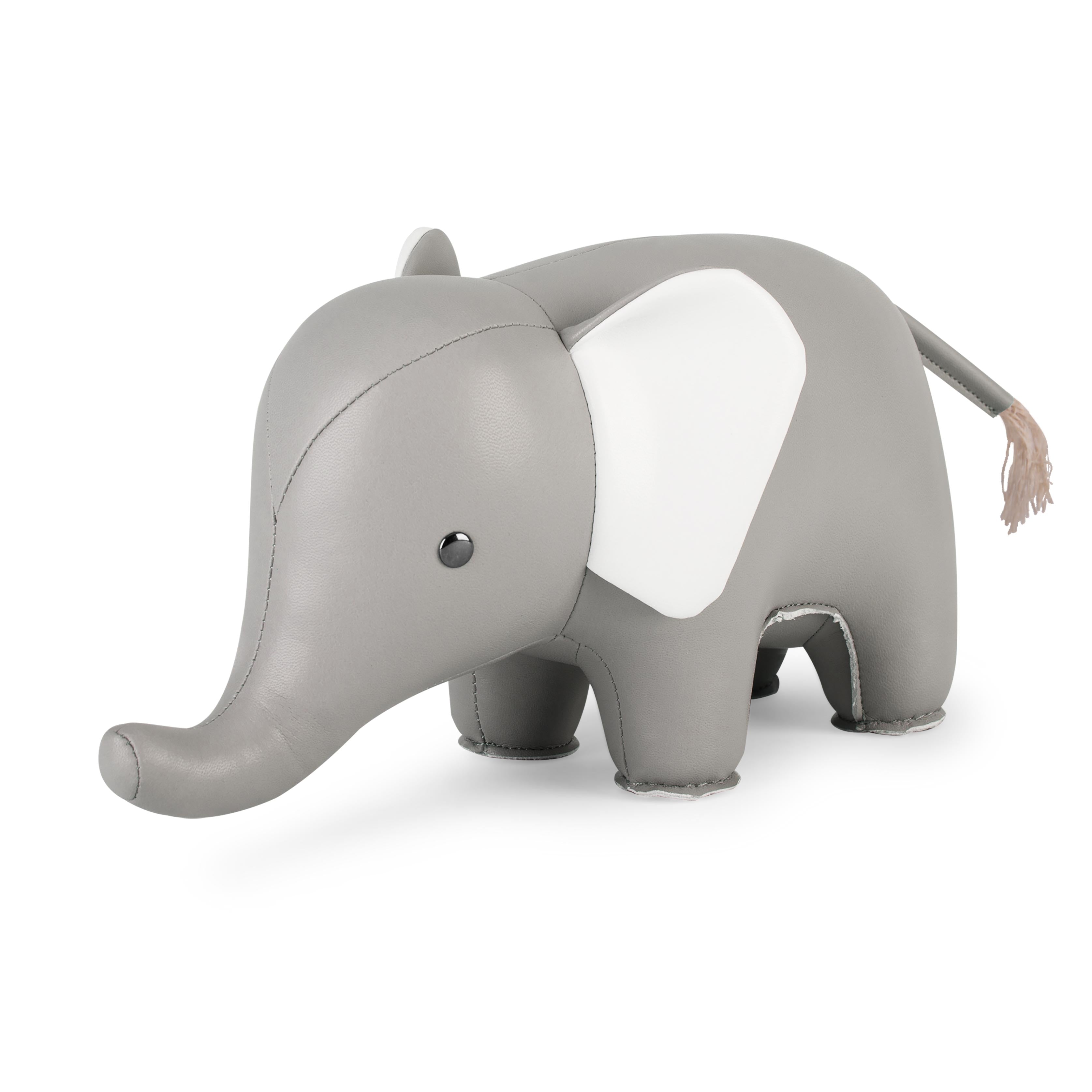 Elephant Bookend in Grey and White, from Zuny
