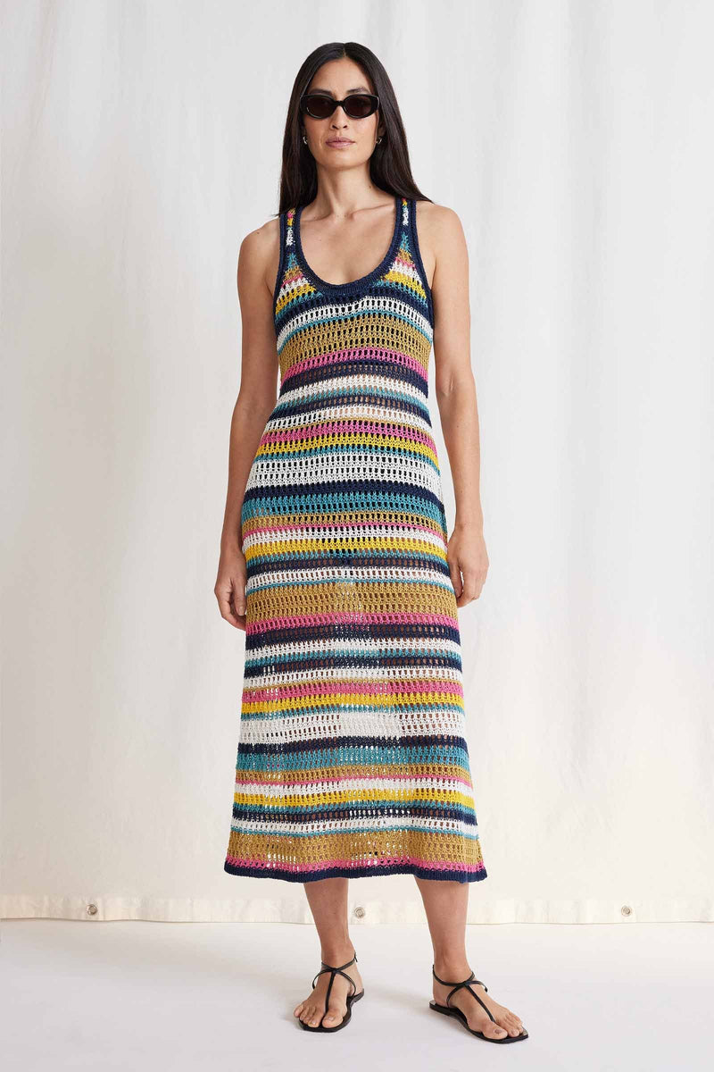 Etna Crochet Dress in Multi Stripe, from Apiece Apart