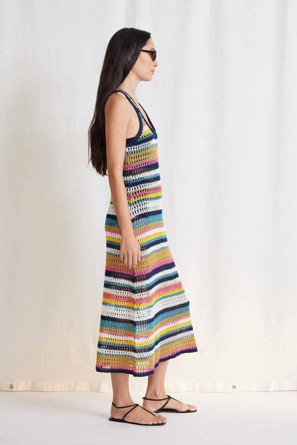 Etna Crochet Dress in Multi Stripe, from Apiece Apart