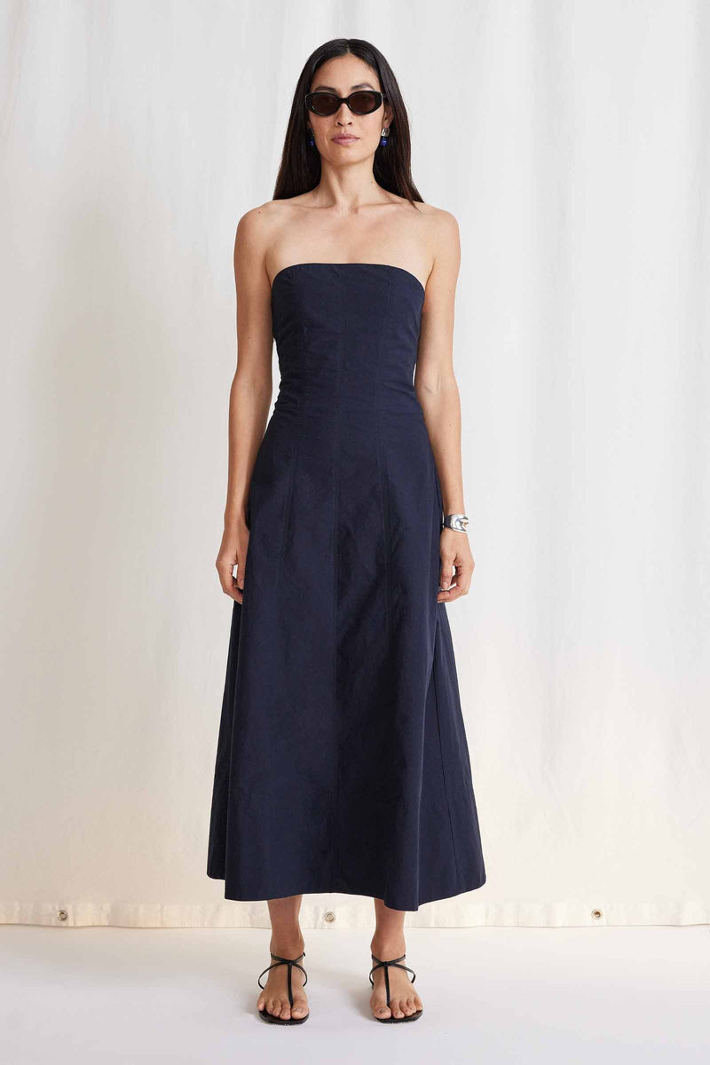 Todo Strapless Maxi Dress in Black, from Apiece Apart
