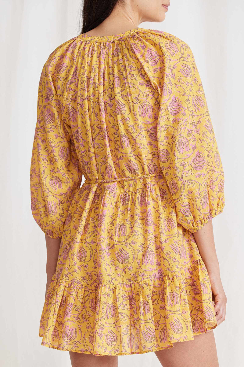 Mini Mitte Dress in Sunfaded Floral Yellow, from Apiece Apart