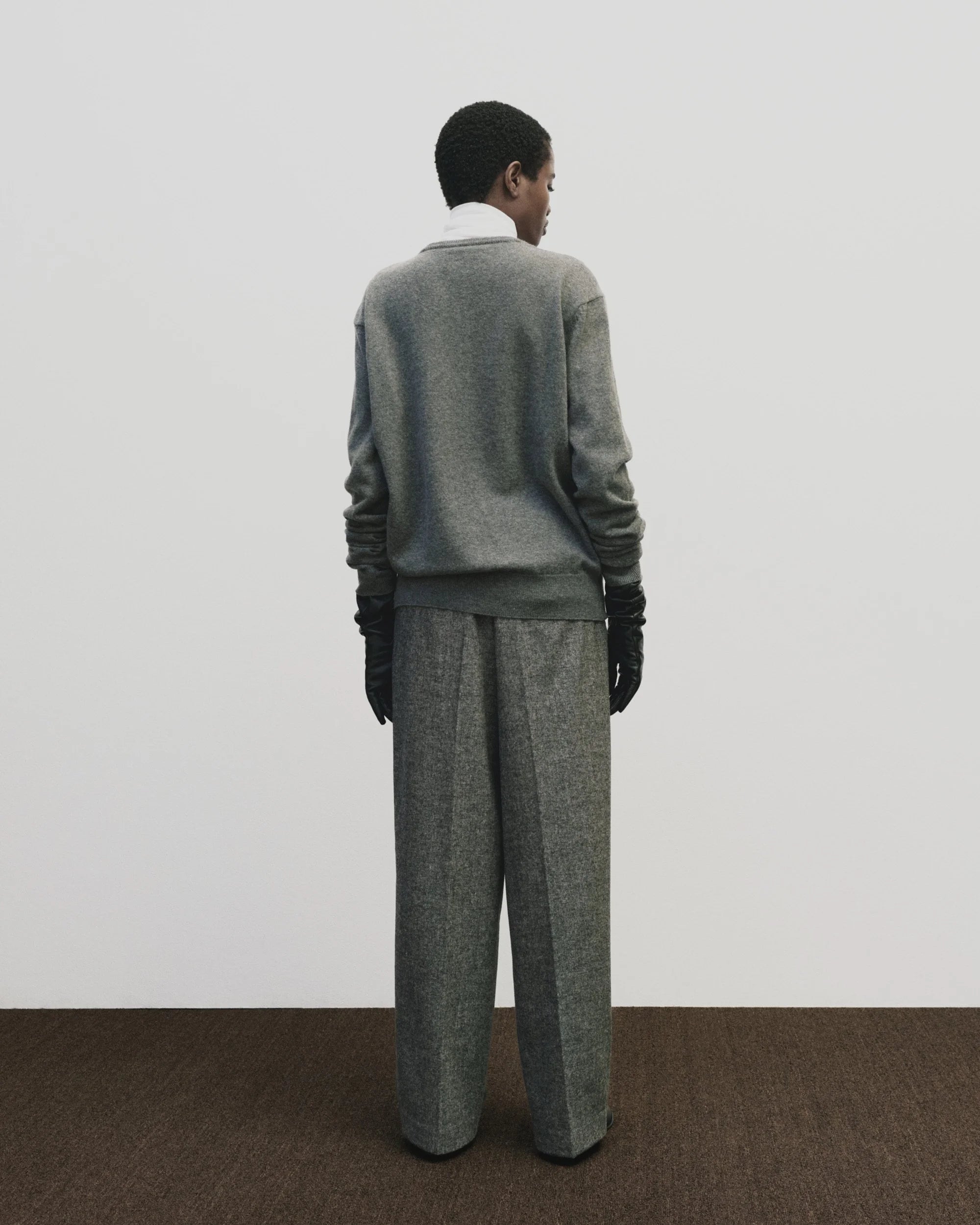 Cashmere Blend V Neck Knit in Gray, from Mijeong Park