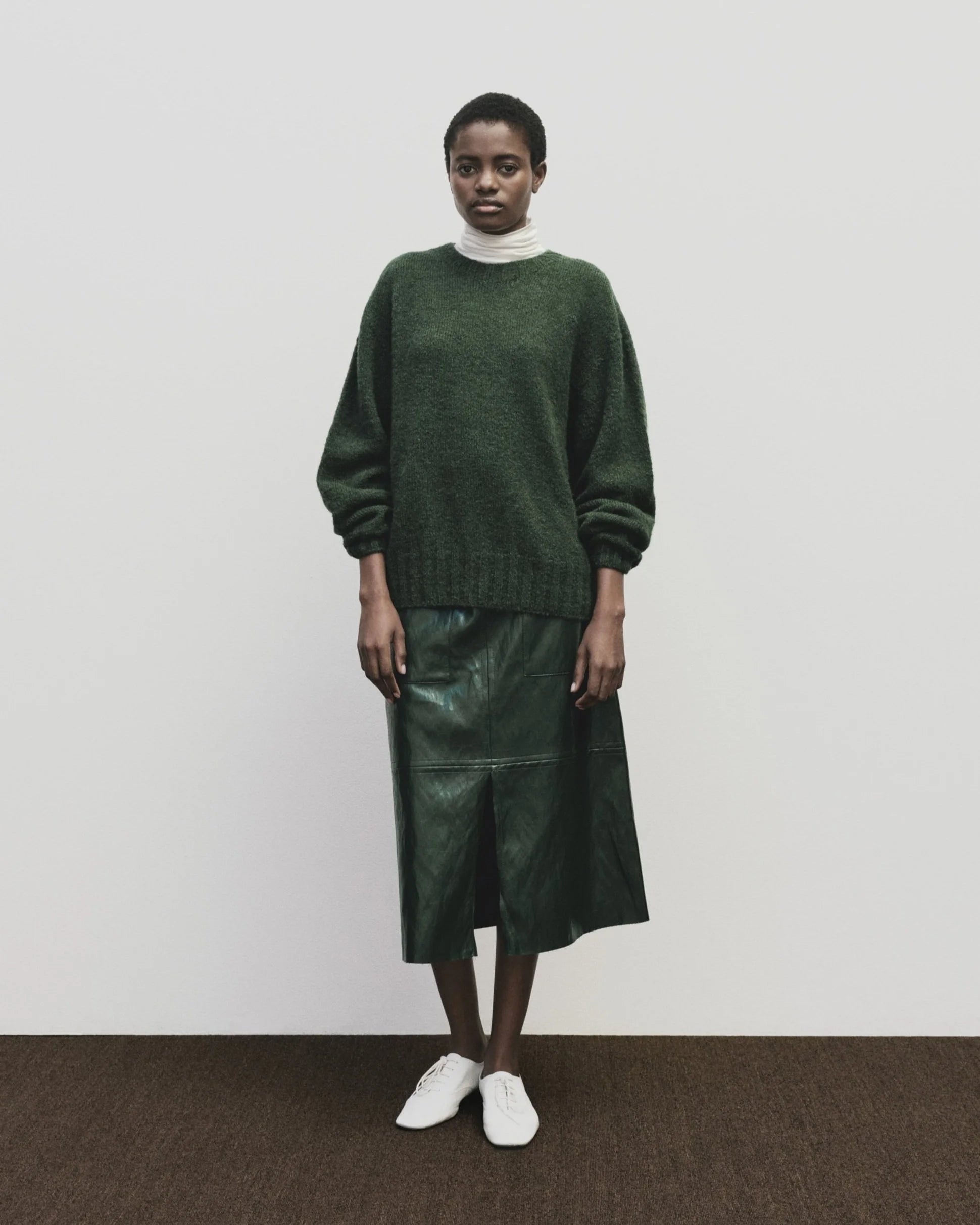 Alpaca Blend Wholegarment Knit in Green, from Mijeong Park