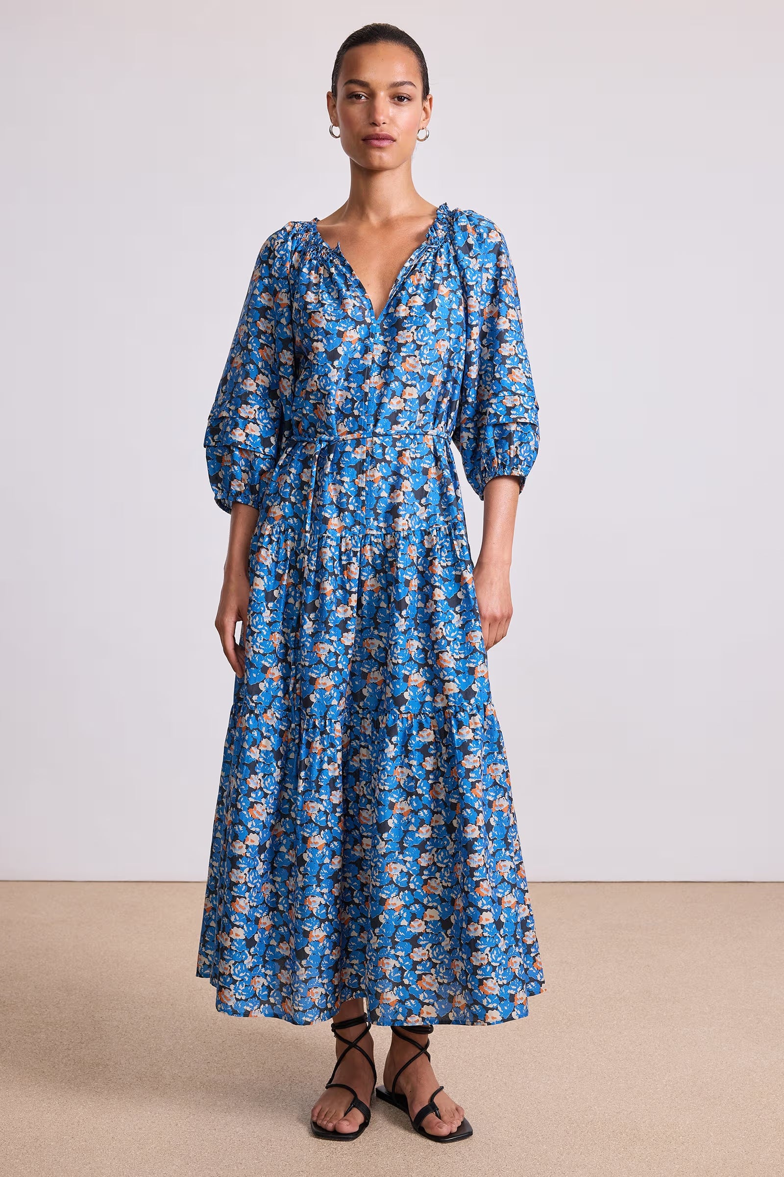 Long Sleeve Uva Dress in Florette Blue, from Apiece Apart