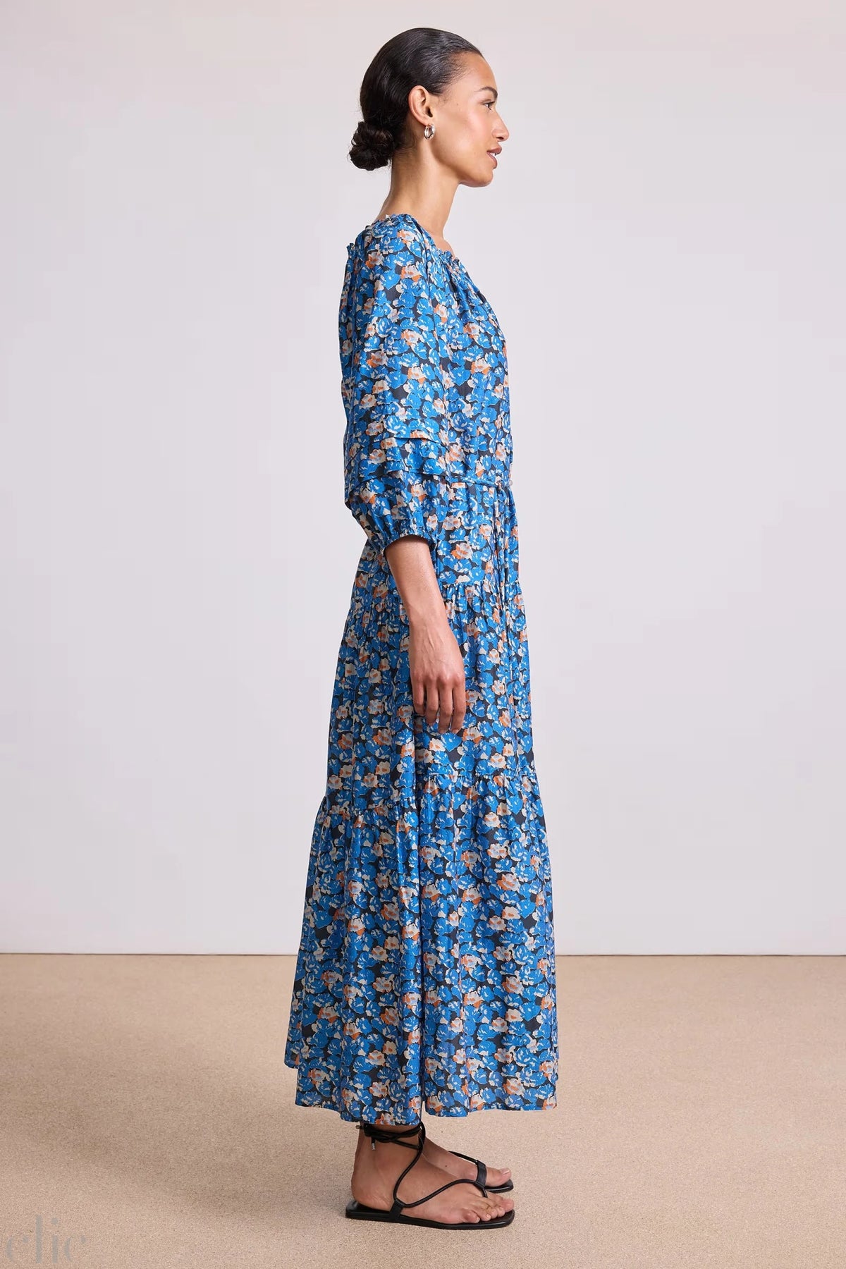 Long Sleeve Uva Dress in Florette Blue, from Apiece Apart