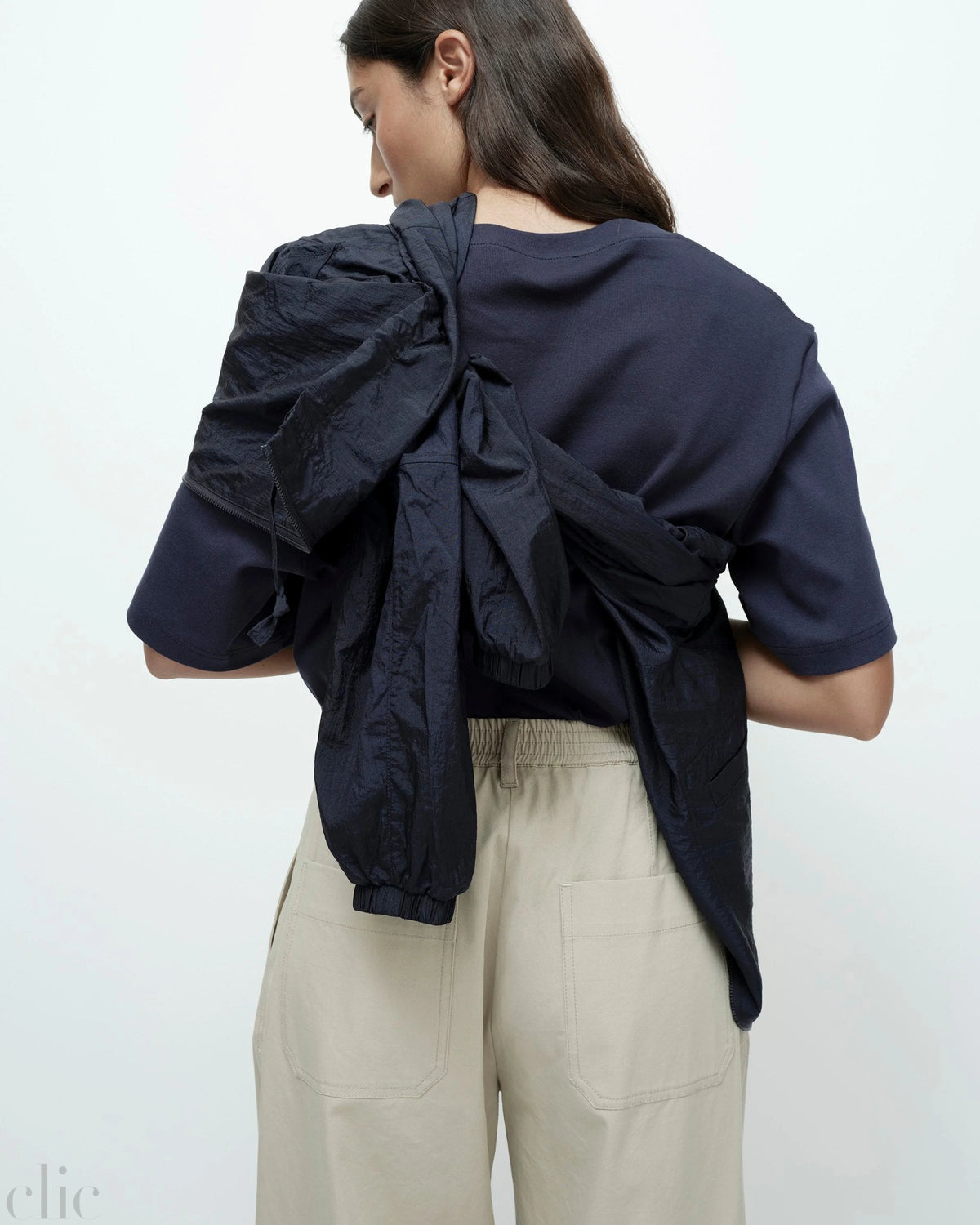 Cotton Barrel-Leg Pants in Beige, from Mijeong Park