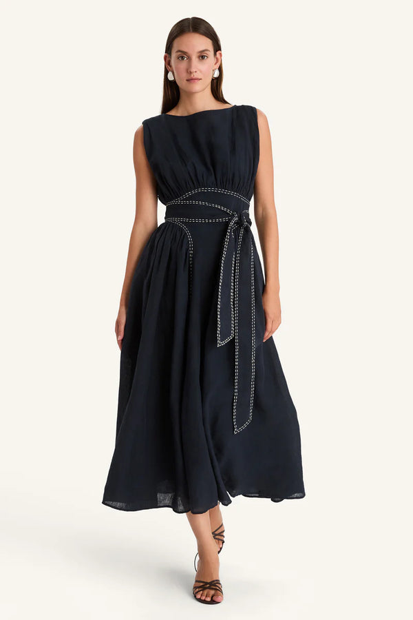 Verena Dress in Navy, from Merlette