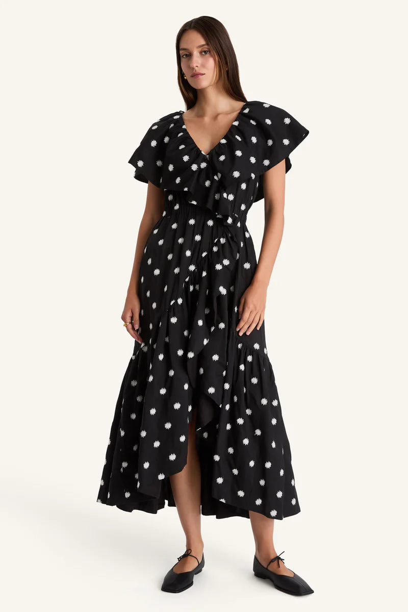 Loris Dress in Ikat Emb Dot, from Merlette