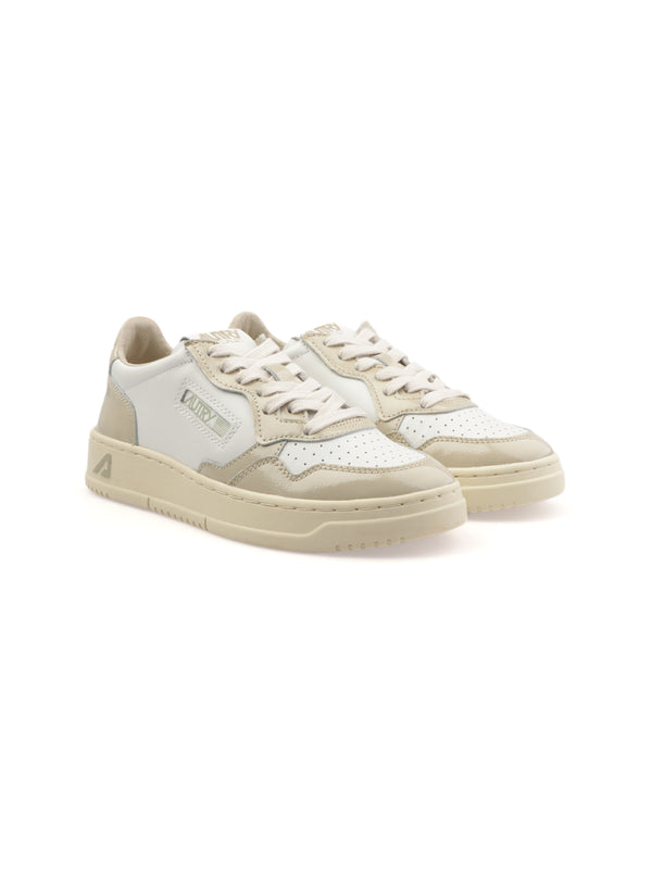 Medalist Low Sneaker in White and Foam, from Autry