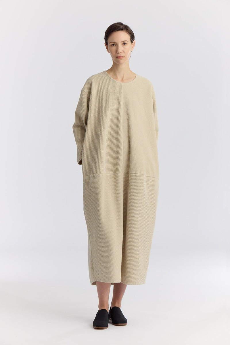 Corduroy Radient Dress in Ivory, from Black Crane