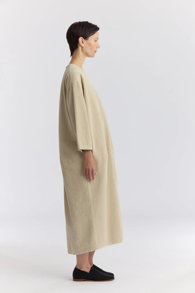 Corduroy Radient Dress in Ivory, from Black Crane