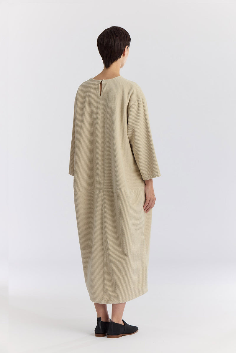 Corduroy Radient Dress in Ivory, from Black Crane