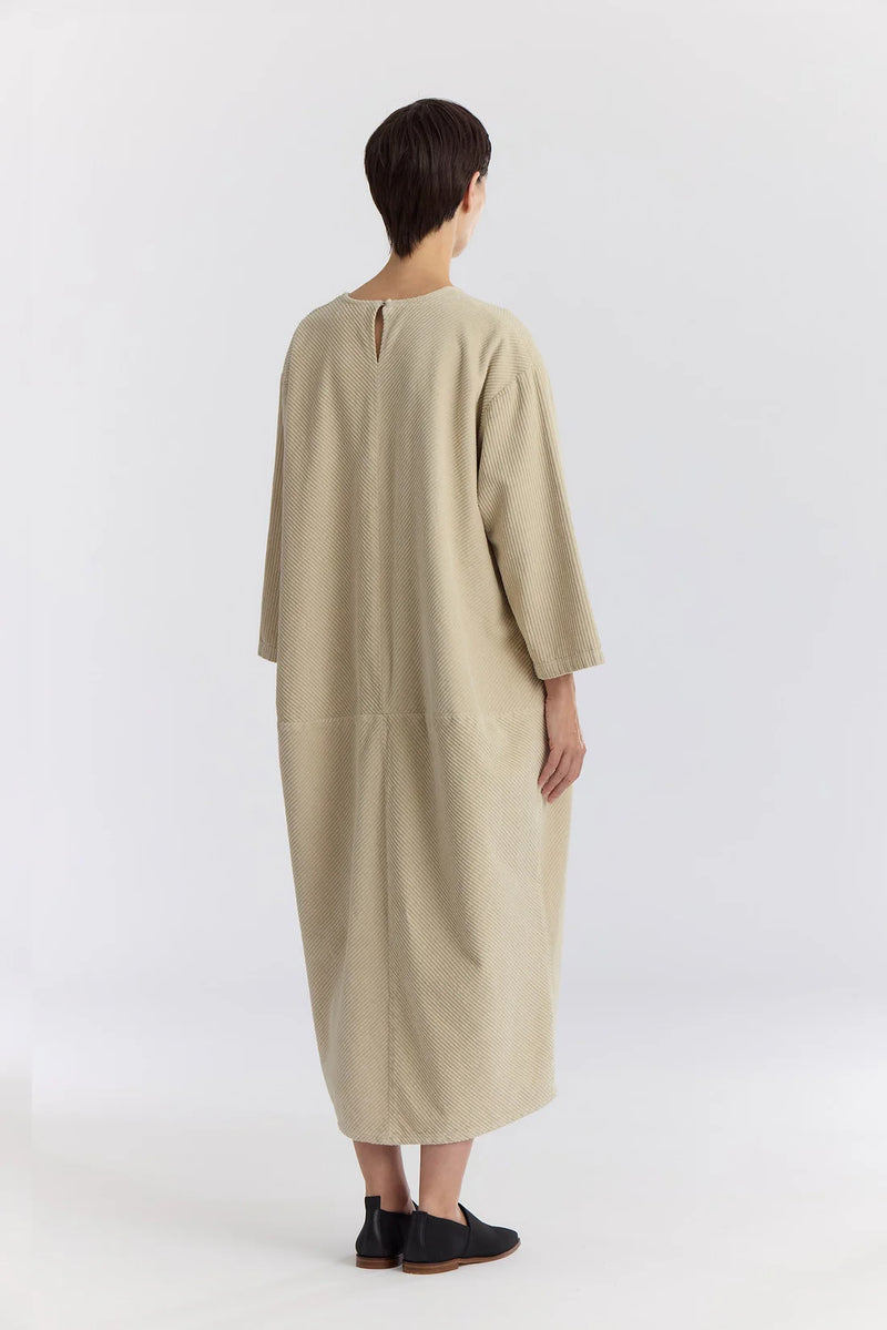 Corduroy Radient Dress in Ivory, from Black Crane