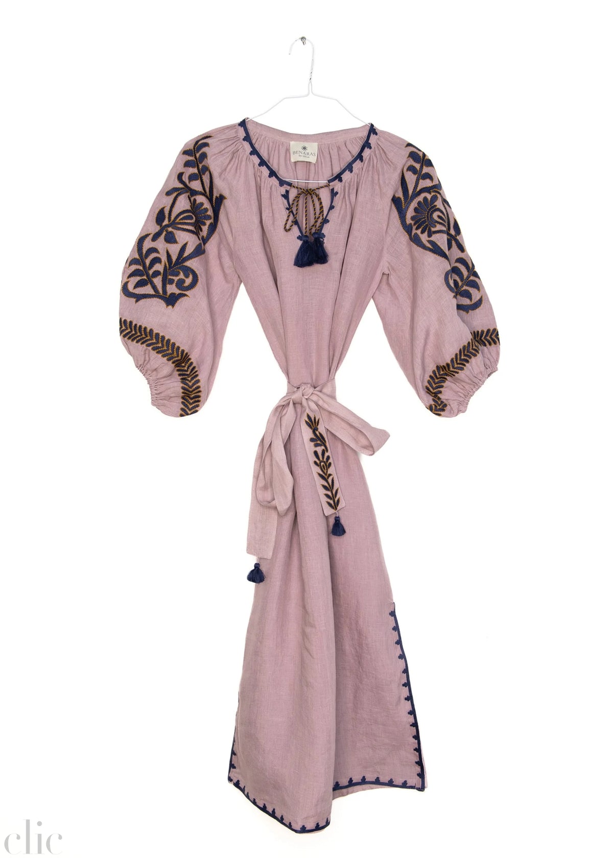 Vita Fleur Puff Veronica Dress in Ash Purple, from Benaras by Citrus