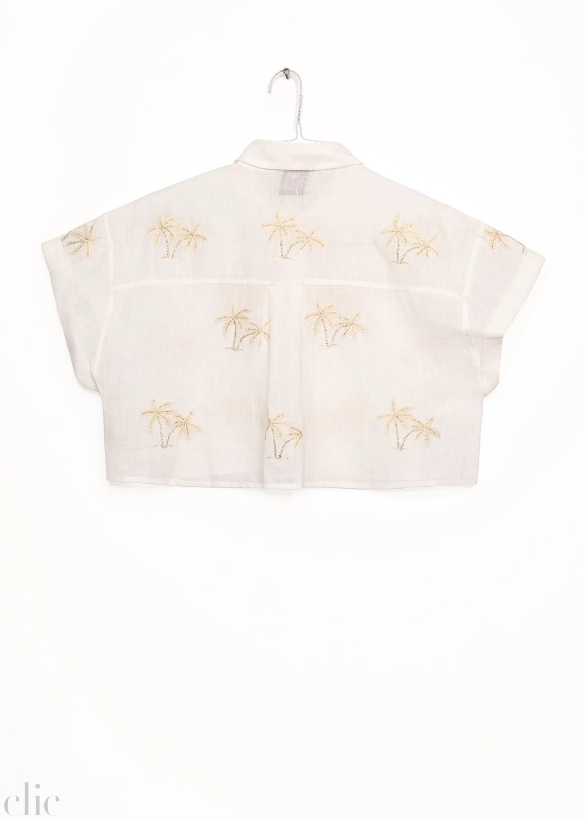 Bondi Palm Tree Short Shirt in White, from Benaras by Citrus