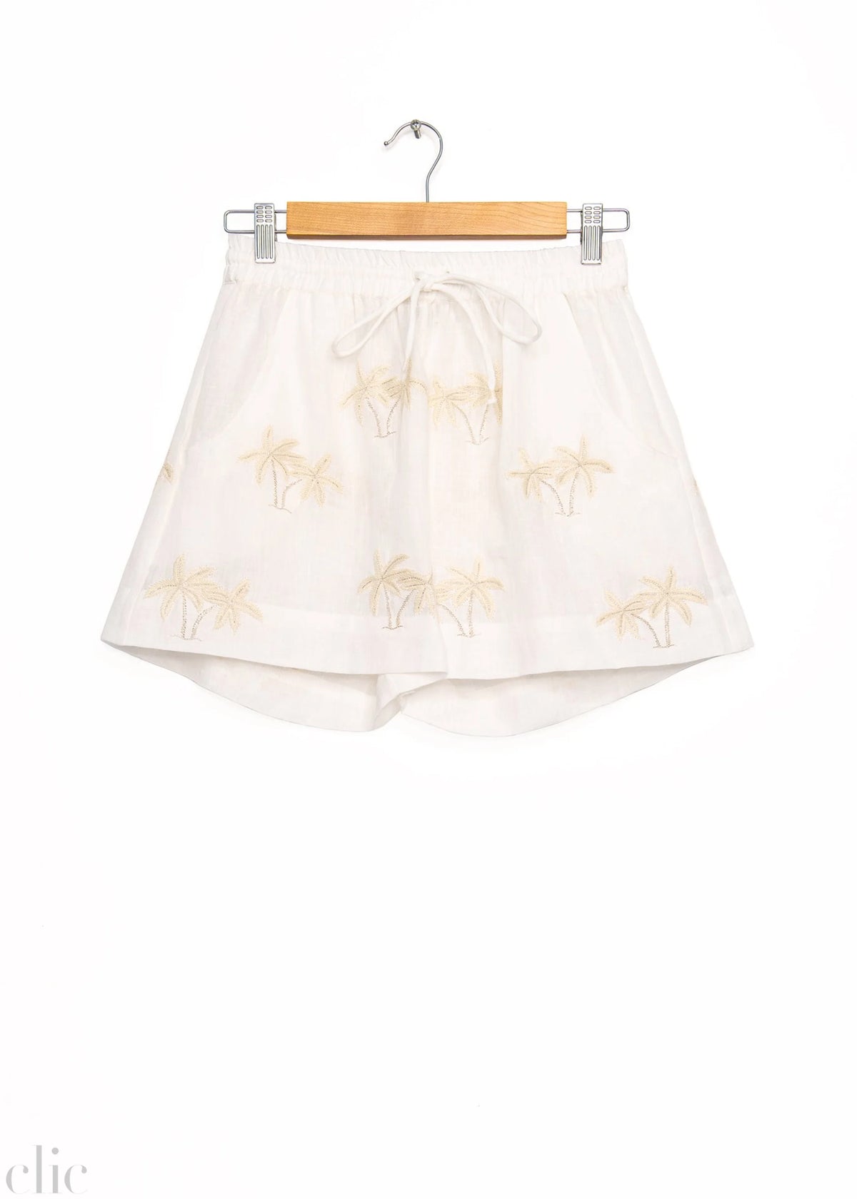 Thread Palm Mini Shorts in White, from Benaras by Citrus