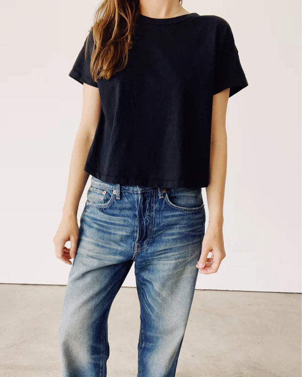 The Boxy Tee in Black, from Hey Dude