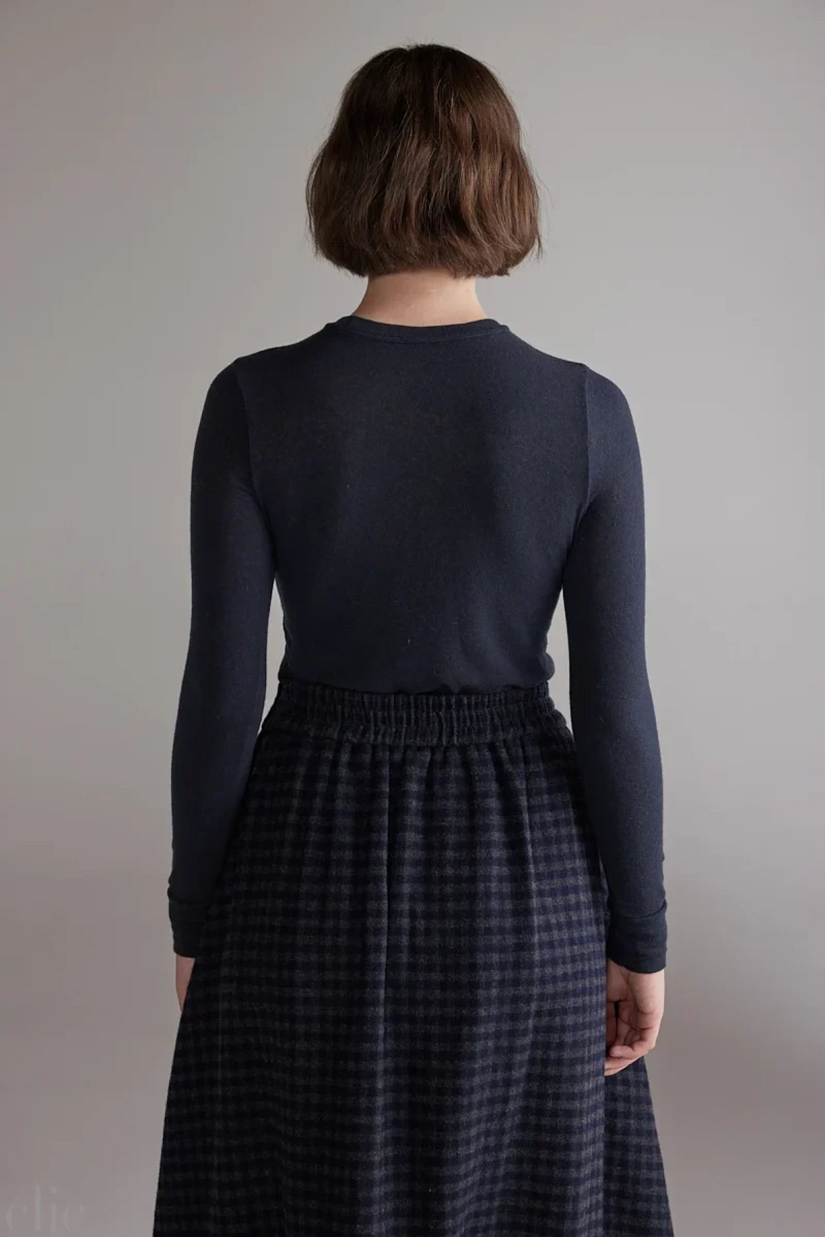 Wool Blend Top in Denim, from Amente