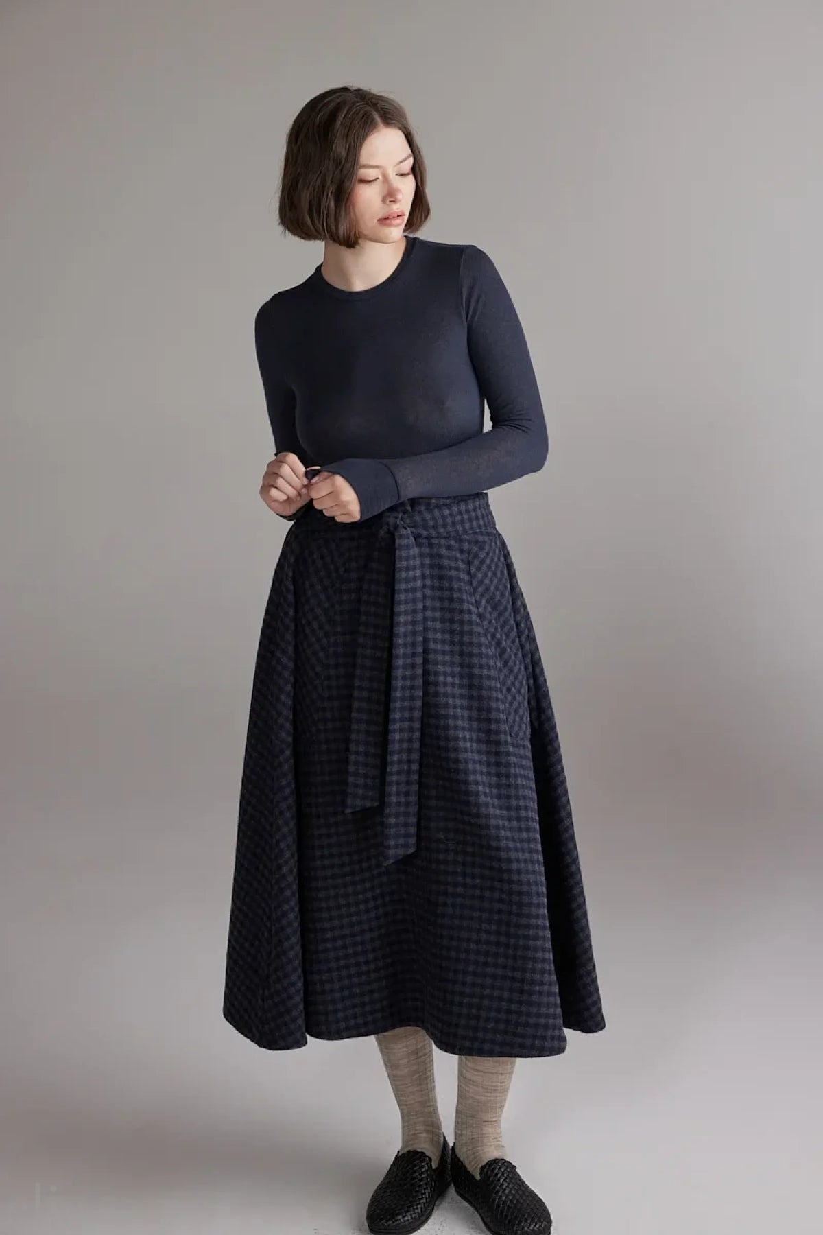 Wool Blend Top in Denim, from Amente