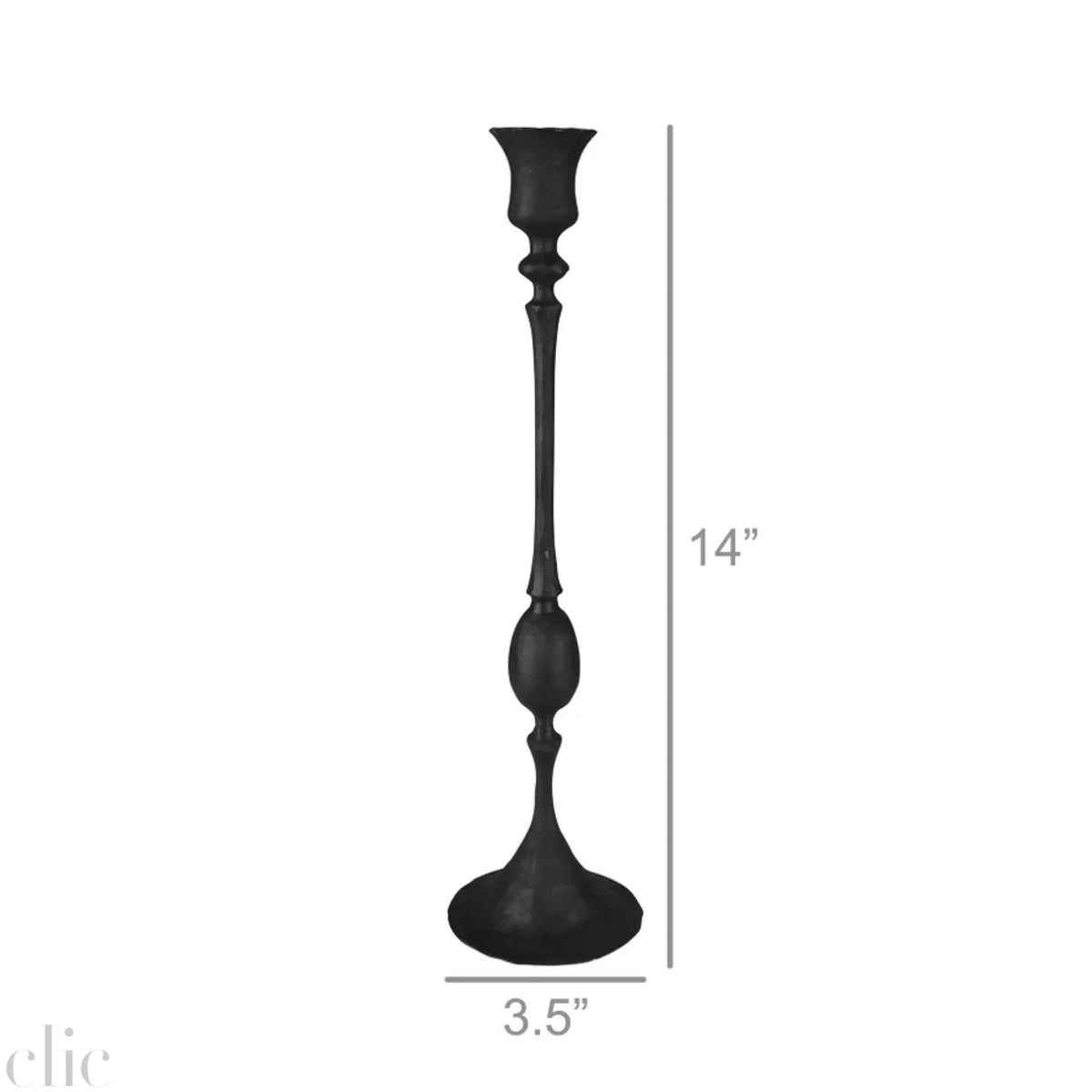Medium Petro Taper Candle Holder in Black, from HomArt