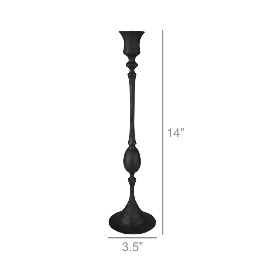 Medium Petro Taper Candle Holder in Black, from HomArt