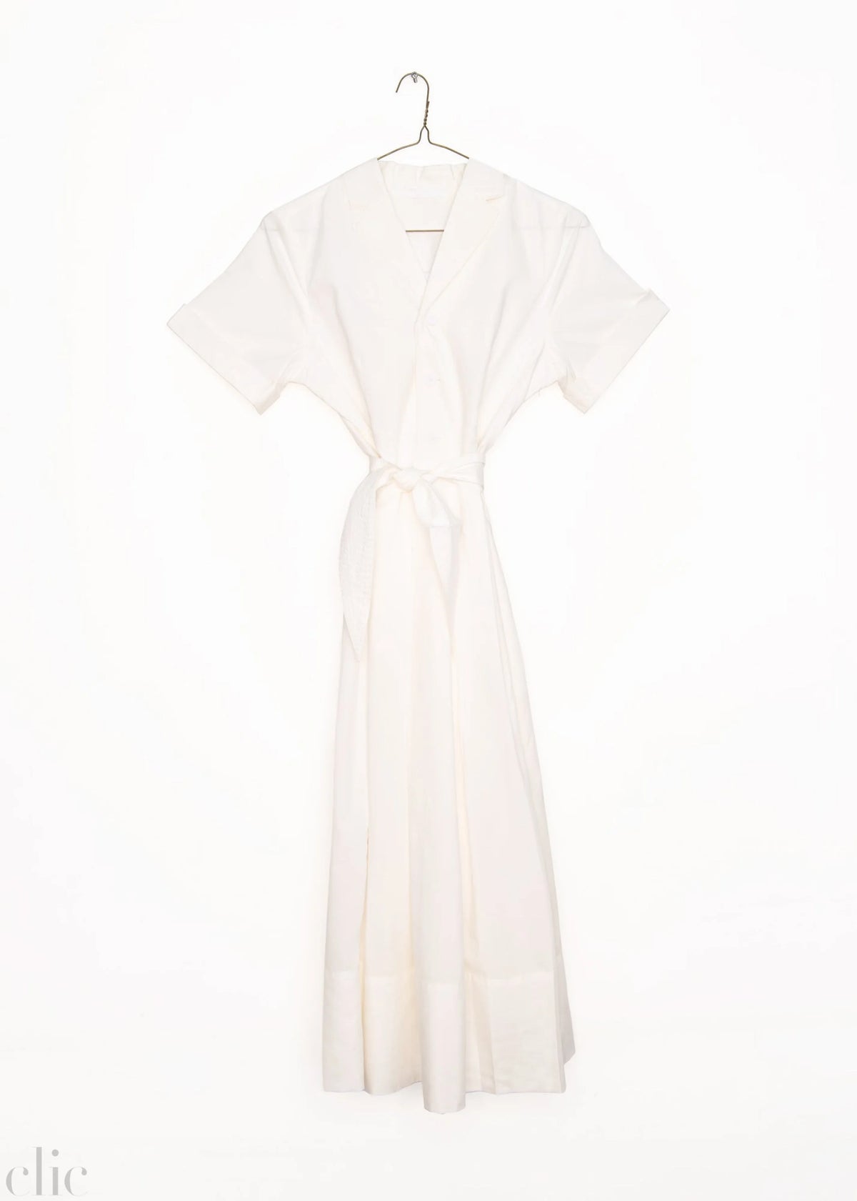 Pleated Martine Midi Dress in Natural, from Love Binetti