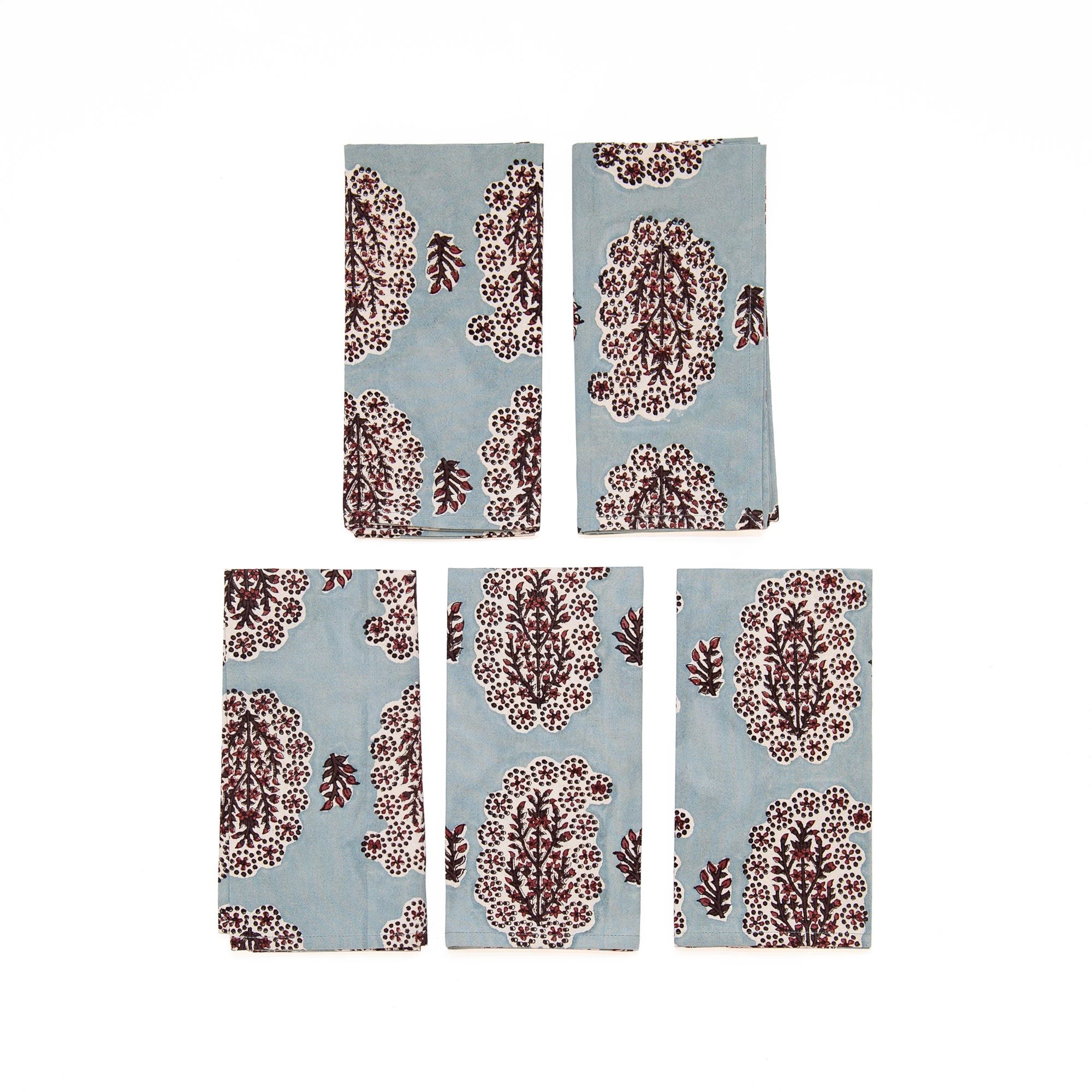 Set of 5 Khadi Cefalu Napkins in Cove, from Filling Spaces