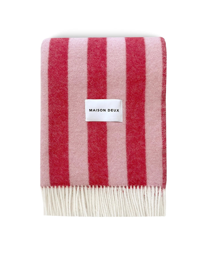 Candy Wrap Blanket in Pink and Cherry, from Maison Deux