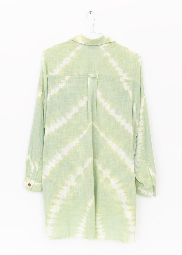 Mykonos Oversized Shirt in Tie Dye Pastel Green, from Maison Saint Julien