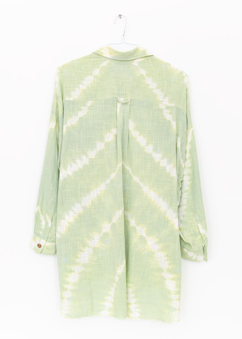 Mykonos Oversized Shirt in Tie Dye Pastel Green, from Maison Saint Julien