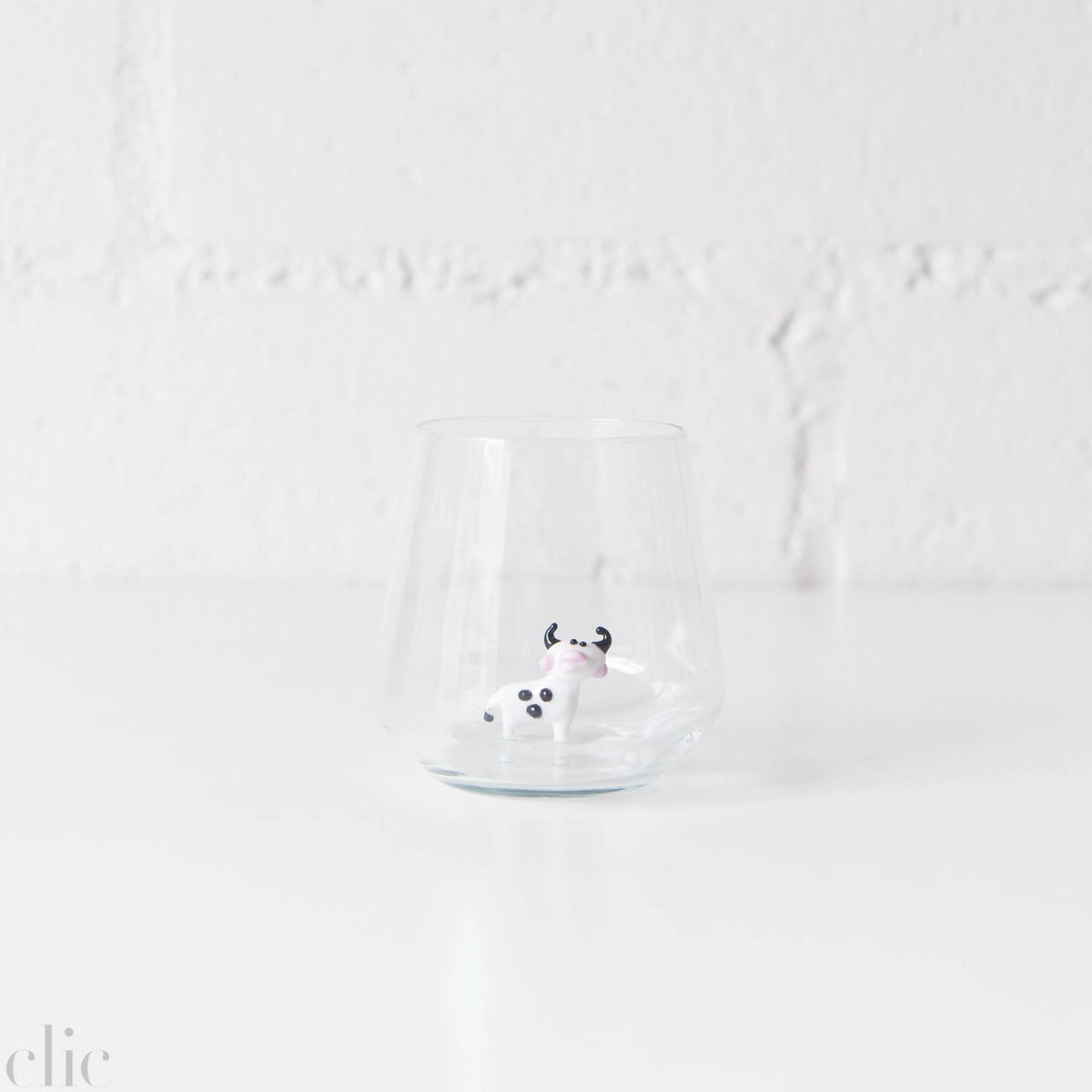 Cow Drinking Glass