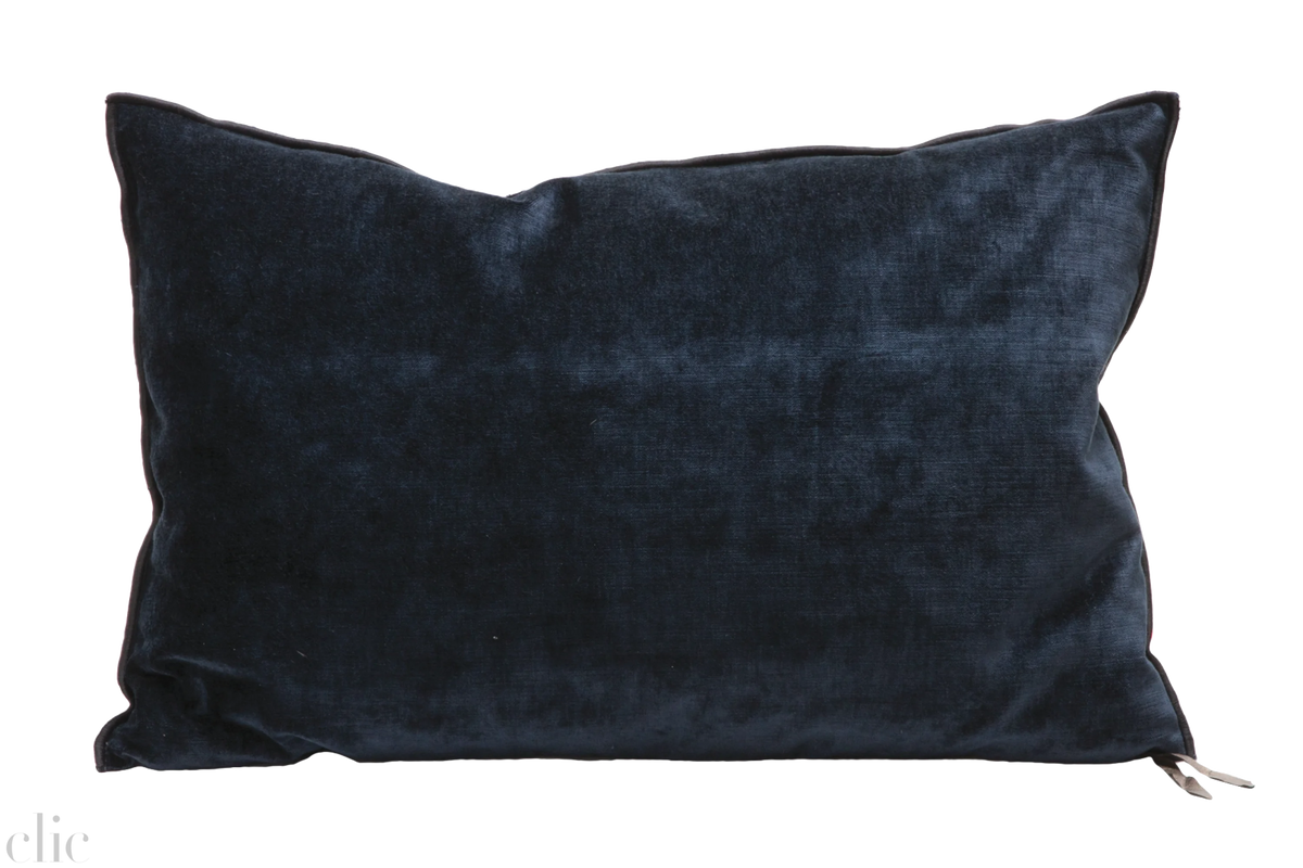 Velvet Pillow 16x24 Bleu Nuit, from Maison De Vacances