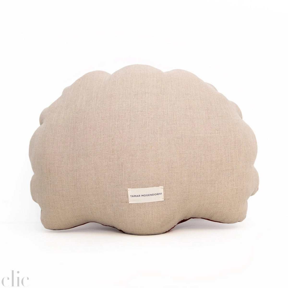 Large Velvet Shell Pillow in Brick