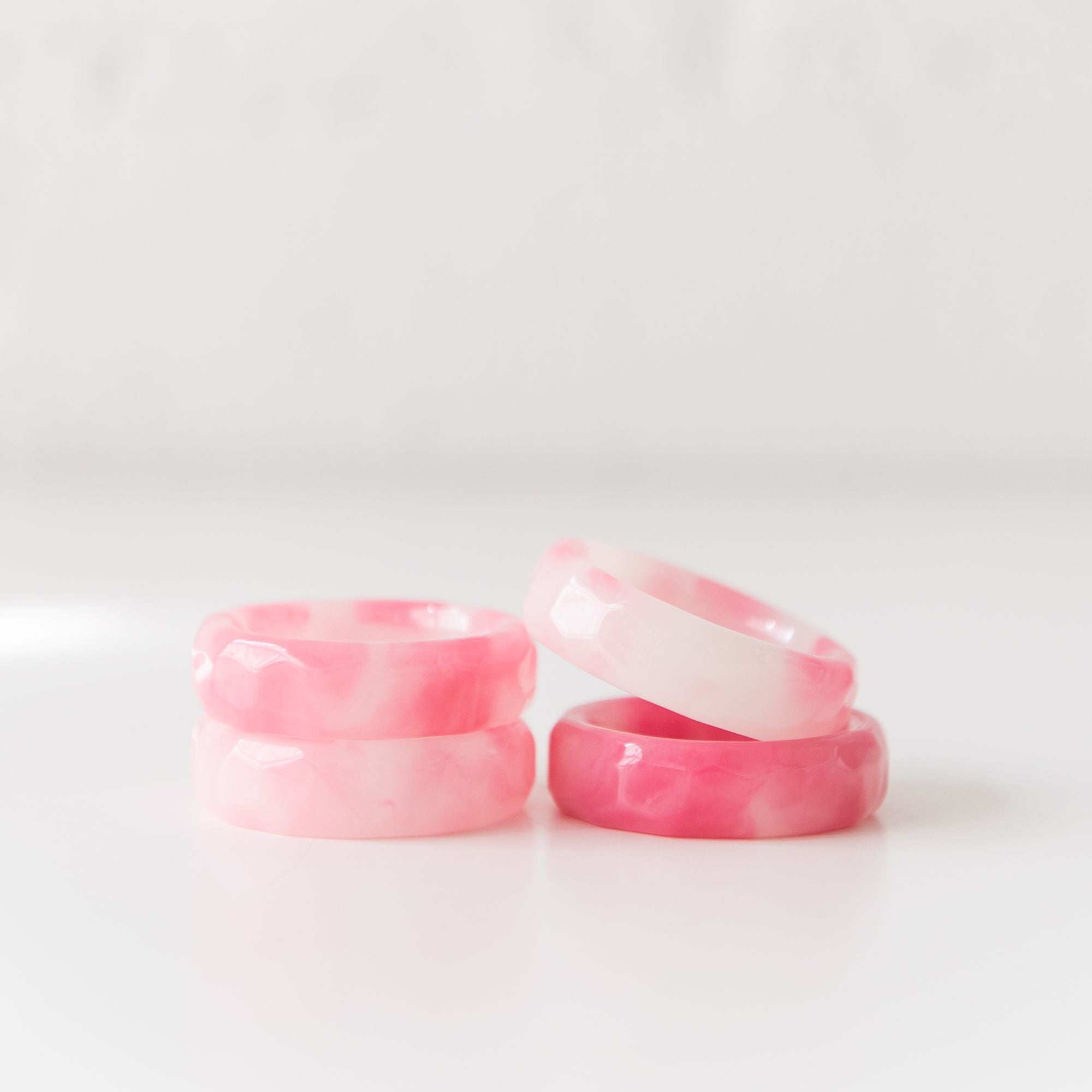 Sherbert Napkin Rings set of 4 in Strawberry, from Dot and Army