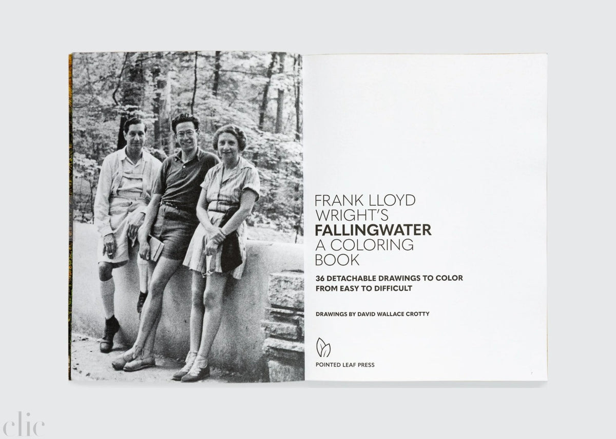Frank Lloyd Wright's Fallingwater Coloring Book: 36 Detachable Drawings to Color from Easy to Difficult