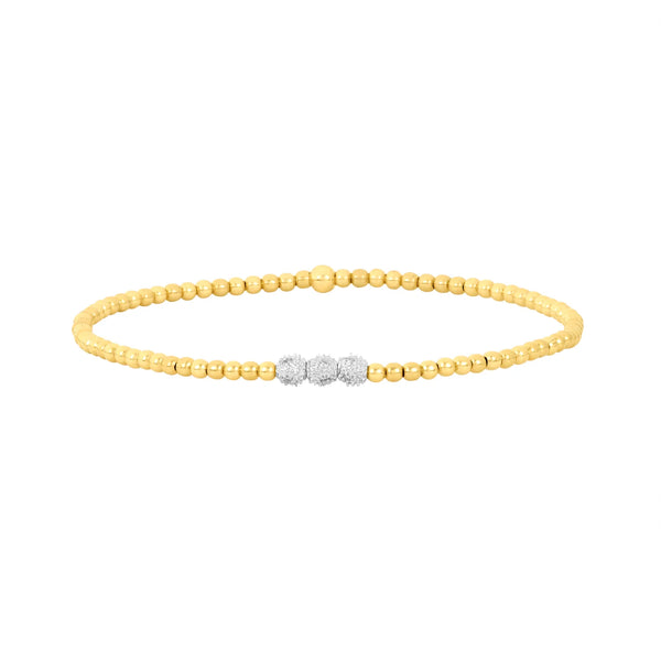 2MM Signature Bracelet with 3 14K Diamond Beads, from Karen Lazar