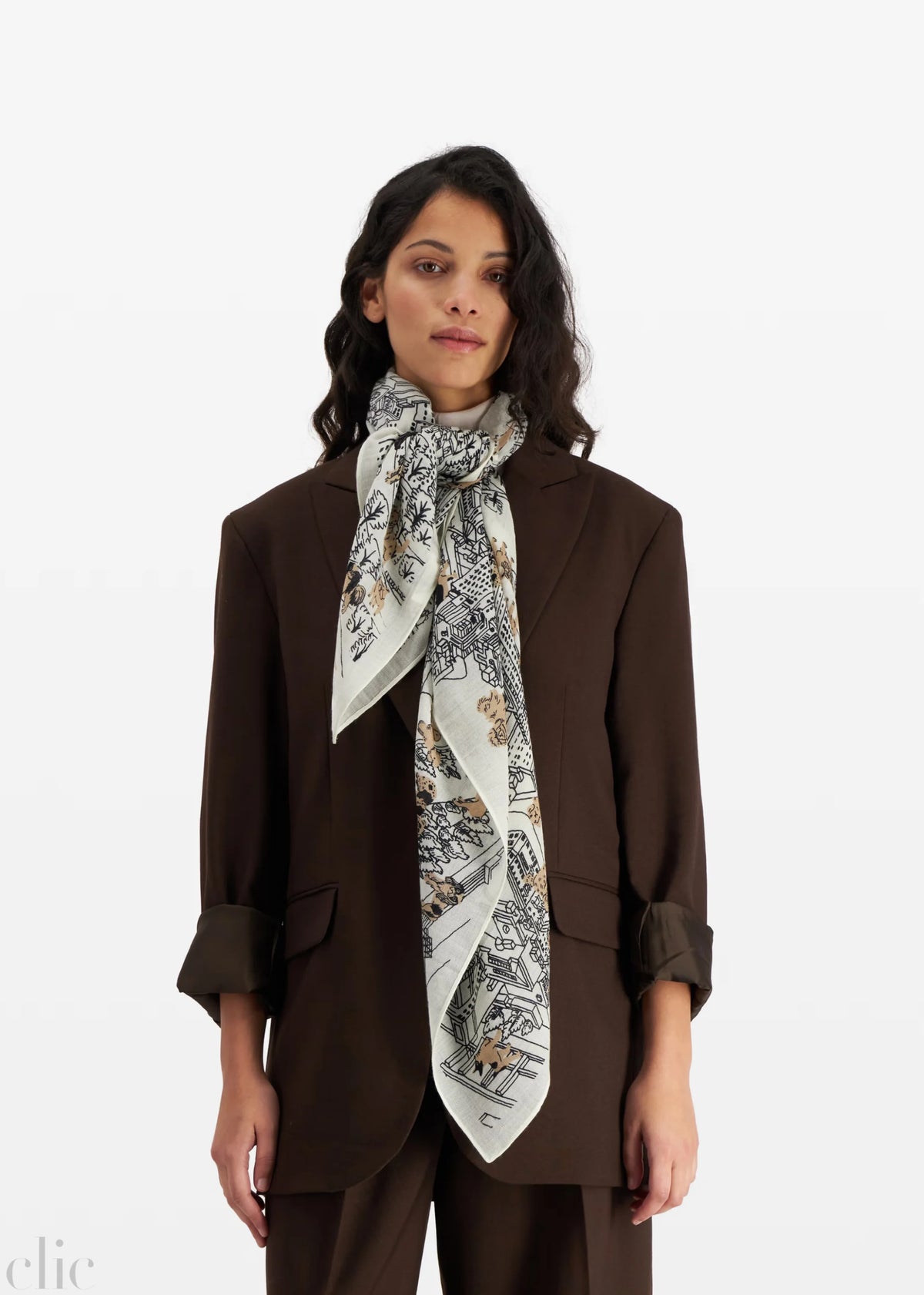 Central Park Square Scarf in White, from Inoui Editions