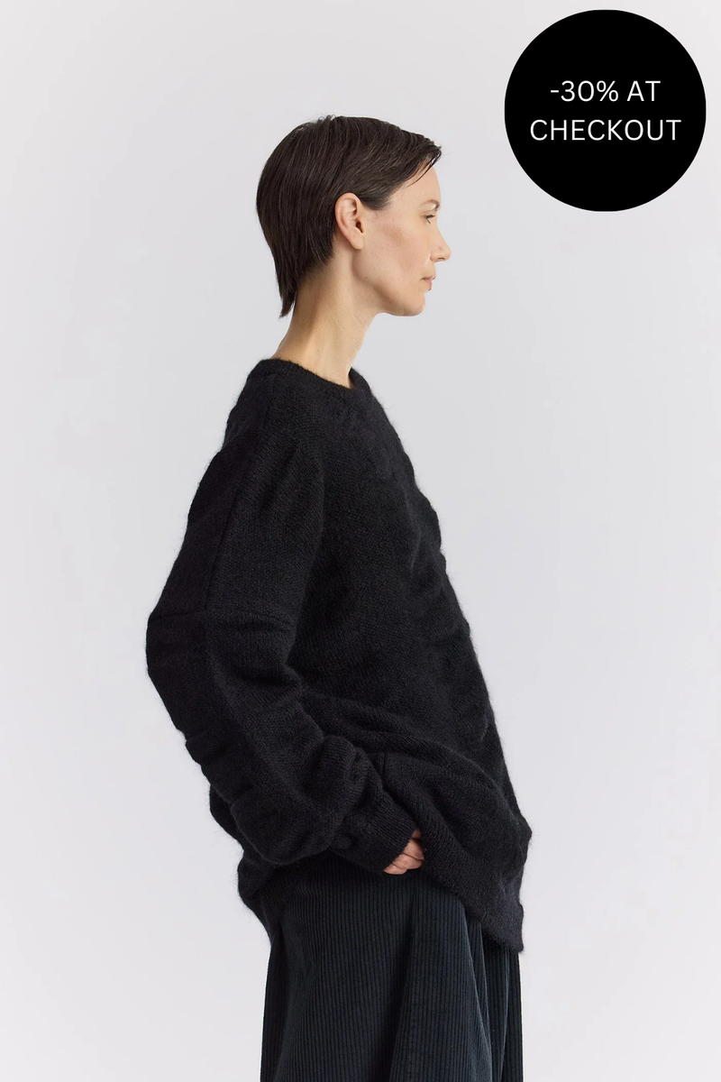 Waterfall Sweater in Black, from Black Crane