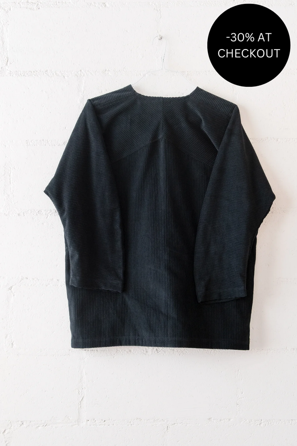 Corduroy Geometric Jacket in Dark Grey, from Black Crane