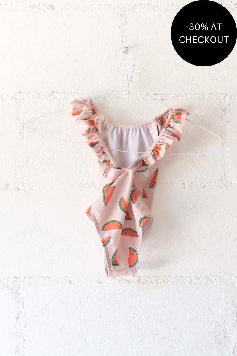 Watermelon Ruffle Kid Swimsuit, from Moncoeur