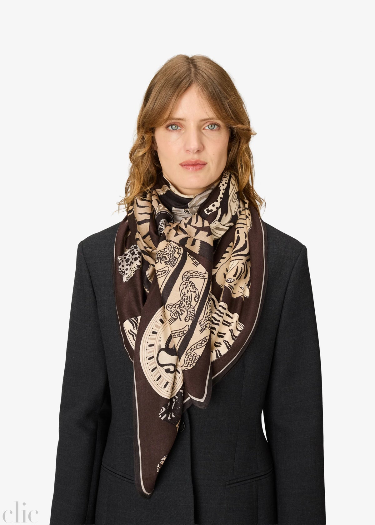 Collectionneur Square Scarf in Black, from Inoui Editions