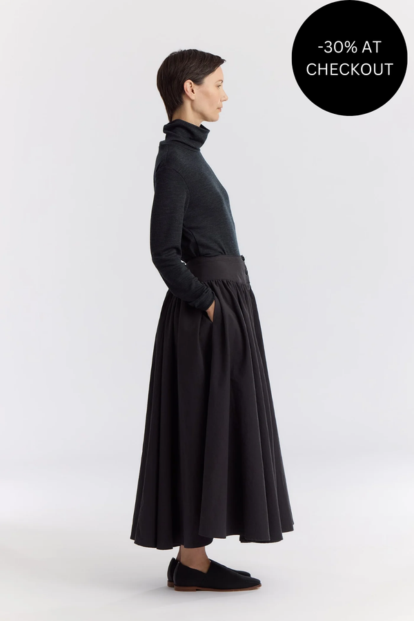 Circular Skirt in Dark Grey, from Black Crane