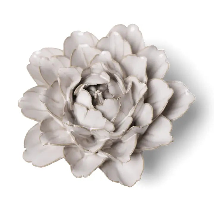 Comanche Peony Ceramic Flower in Ivory, from Chive